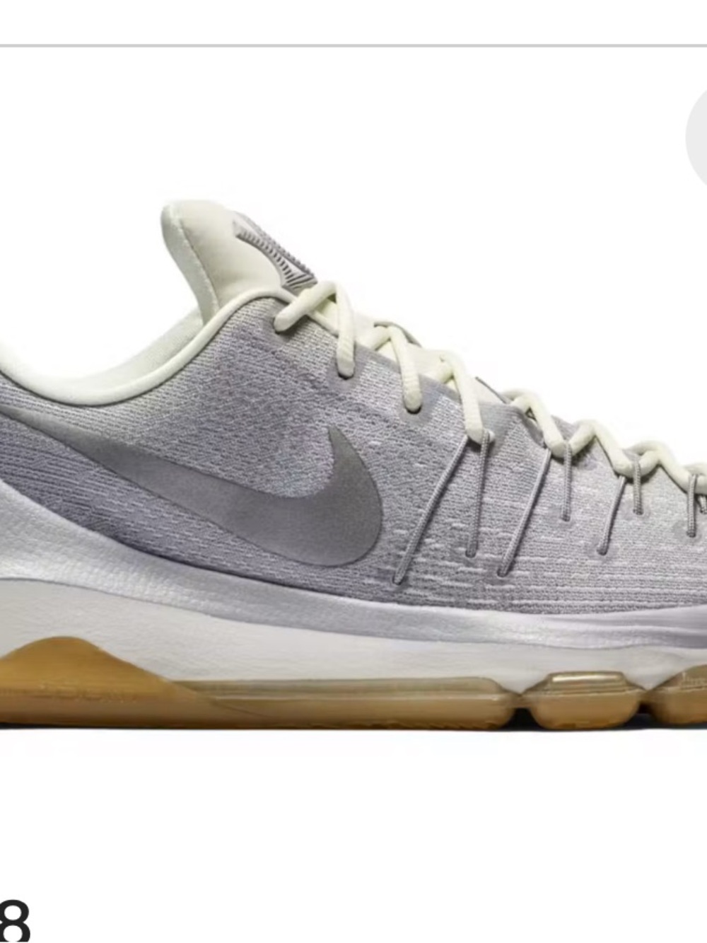 Nike Men's Low-Top Athletic Shoe in Light Gray with Gum Sole youth size